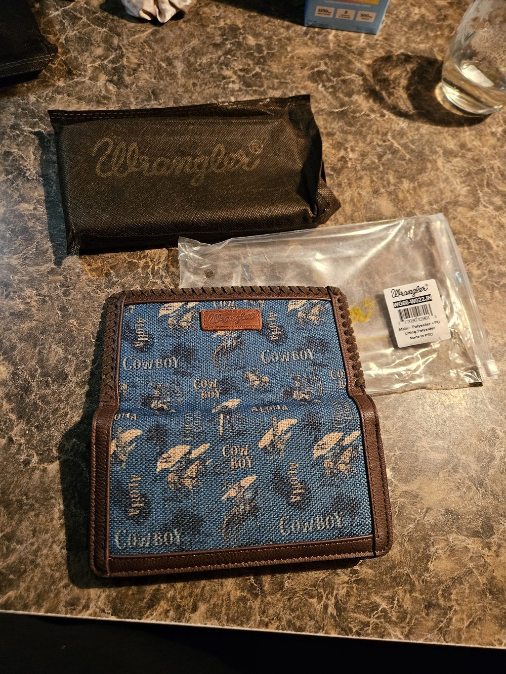 Wrangler Blue Cowboy Canvas Wallet